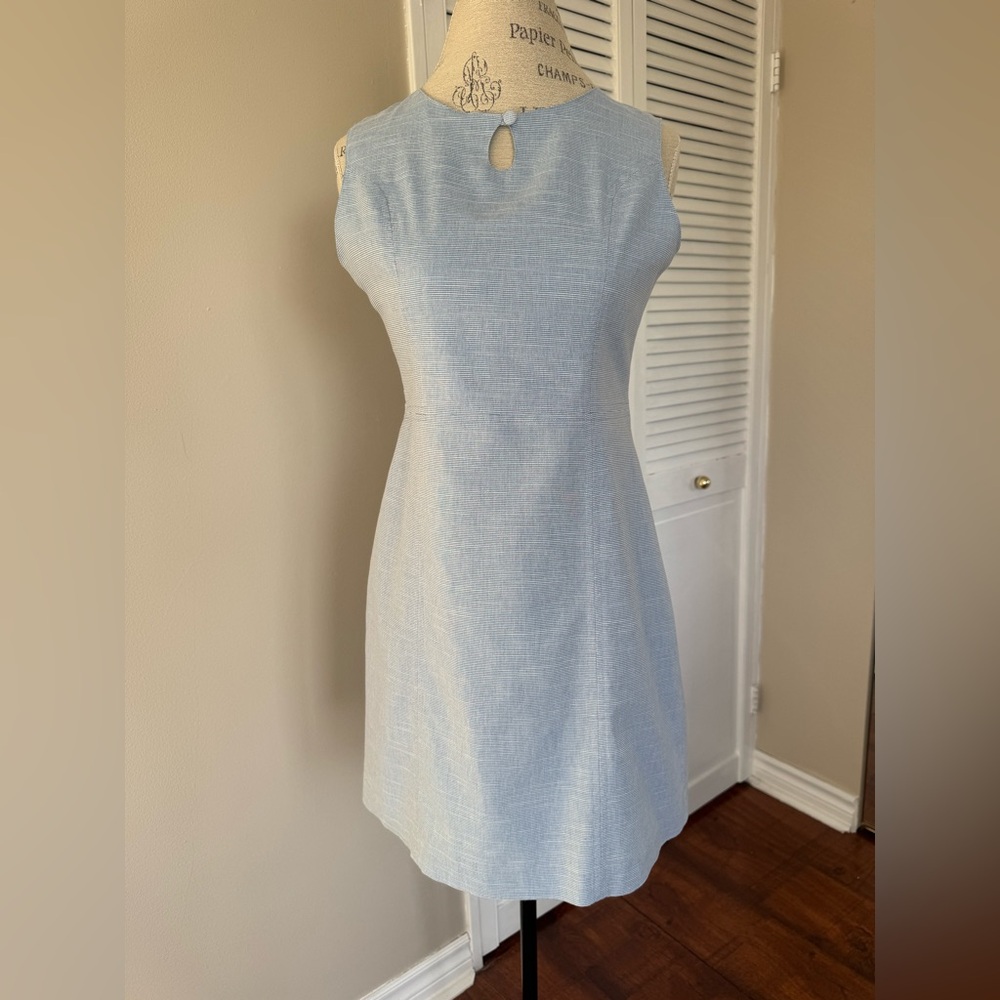 Elegant Sky Blue Sleeveless Mini Dress